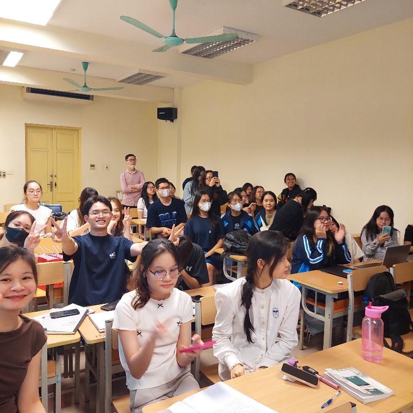 Vietnamese students in the lecture at the university.