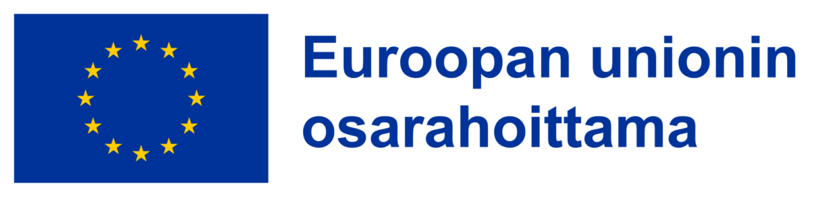 Logo, jossa Euroopan unionin lippu ja teksti Euroopan unionin osarahoittama. 